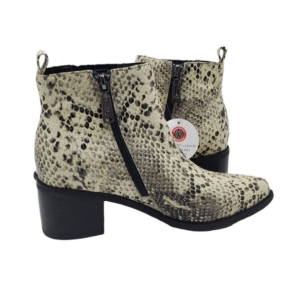 Blondo 7 Elvina Waterproof Leather Bootie Snakeskin Print - Picture 7 of 15